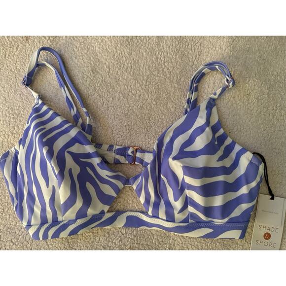 NWT Purple & White Keyhole zebra print bralette by Shade & Shore. - Picture 3 of 8